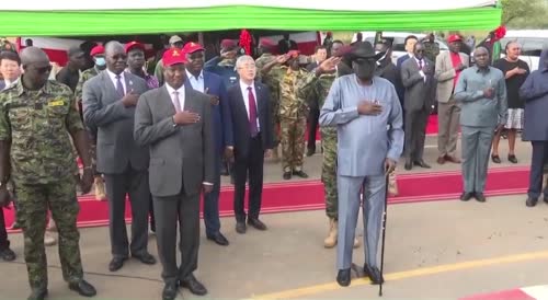 South Sudan's 71-year-old president wets himself on live television while opening new road project