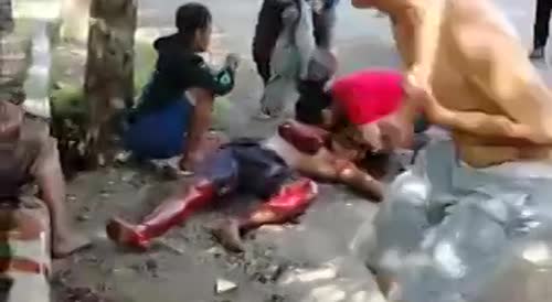 Woman shot by police in the Philippines for trying to murder someone.