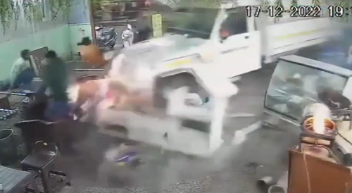 Car Slams Into Busy Bar In Surat, India