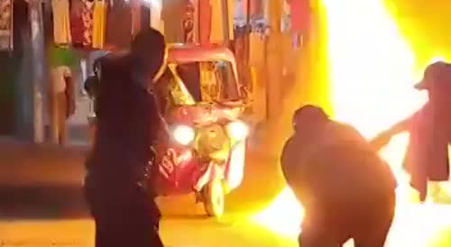 Delivery Rider Burnt In Fiery Crash In Guatemala