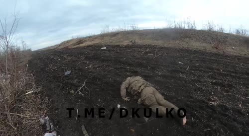 Destroyed Ukrainian military, in positions captured by the Russian army