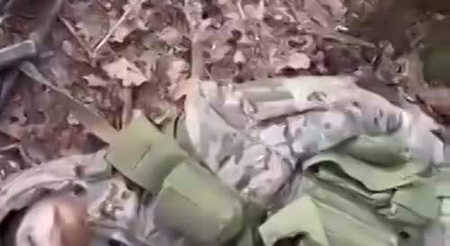 Dead militants in the area of Bakhmut.