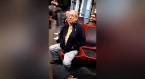 Black girls throw water at old men on Lisbon metro