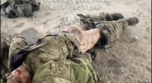 Destroyed naked Ukrainian soldier