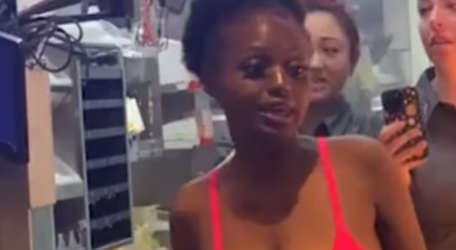 Woman Tries Tearing a McDonald's Apart in Australia