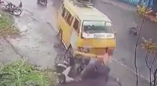 Van Takes Out Riders In Indonesia
