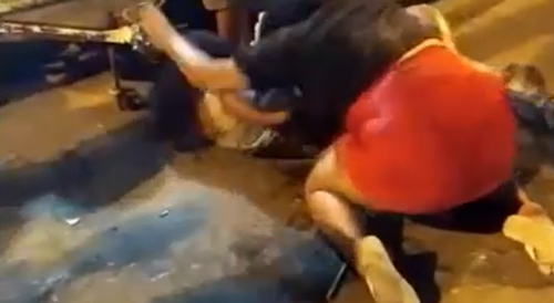 Police Interrupt Fight Of Drunk Females