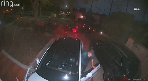 California: Tesla nearly running over a crowd of people after crashing into a home in Silverlake