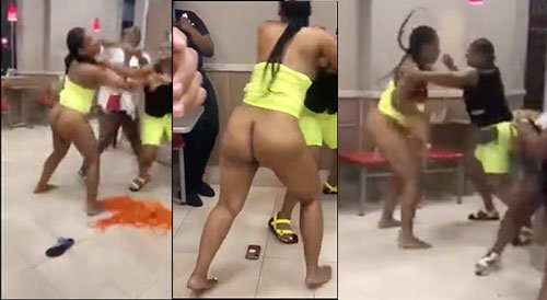 Naked Brawl At McDonalds