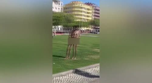 Indian dude walks arround naked in Portugal until he is arrested