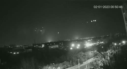 "Arabian wedding" air defenses over Kiev didn't stop "Geran-2" arrival at the TPP-5 (powerplant), huge explosion can be seen at the end of the video