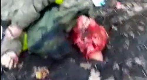Killed Ukrainian soldiers in captured positions