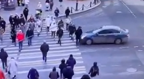 Several Injured As Car Rams People At  Crosswalk In Russia