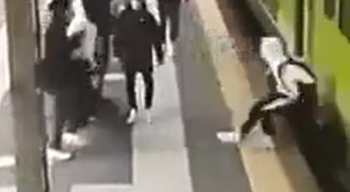 Scumbag Pushes Guy onto Train Tracks Over a Girl
