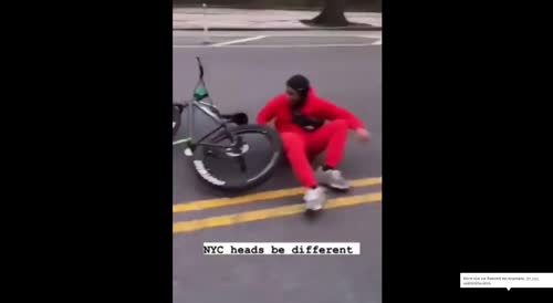 guy on a bike gets struck by a car while he on wheelie