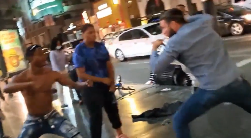 Unfair Street Fight on Hollywood Blvd