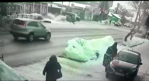 Woman Launched By Drunk Driver In Russia