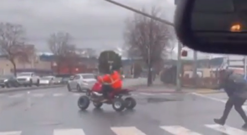 ATV Rider Shuts Down an Intersection in Oakland California