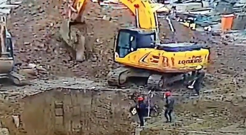 Worker Thrown By An Excavator