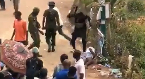 Soldiers Beating Protesting Students In Nigeria