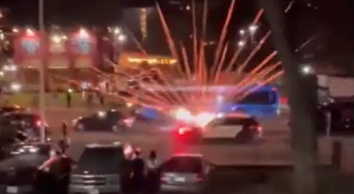 Side Show Spectators Attack Police Vehicles In Austin, TX