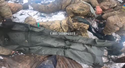 Evacuation of the wounded and killed Ukrainian militants from the battlefield