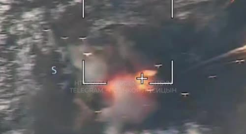 Destruction of the Ukrainian MLRS "Grad" by a kamikaze drone
