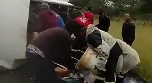Drivers Loot Overturned Fuel Truck In South Africa