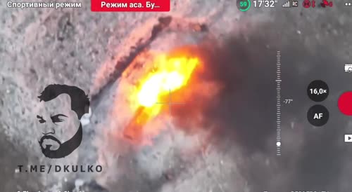 Russian Drone Sets Soldiers on Fire