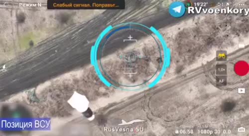 Russian drone dropping nade on ukranians