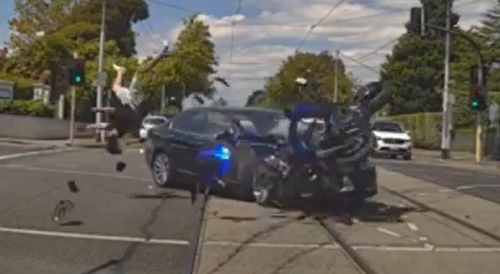 Rough Motorcycle Crash in Melbourne Suburb