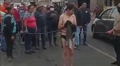 Thief Humiliated by Ecuadorian Mob