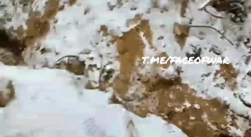 Ukrainian corpses under the snow, in their positions