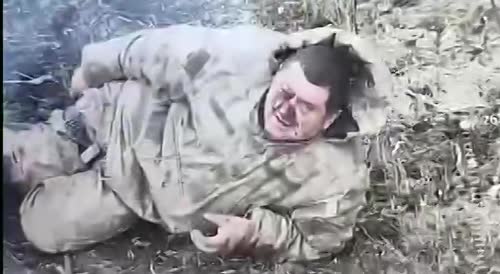 A seriously wounded Ukrainian soldier asks a Russian drone operator to save his life