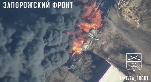 Kamikaze "LANCET" Drone Strikes Ukrainian Tanker