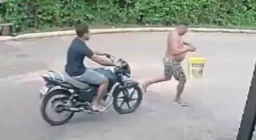 Shirtless Frogger Hit By Motorcycle
