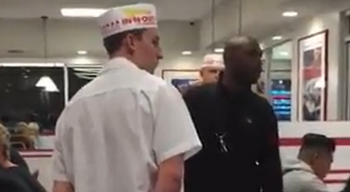 At an In-N-Out Burger this black man screams and accuses a woman of being a racist because she doesn’t want him touching her daughter