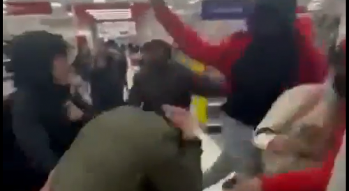 Gang of Teenagers Jump Man in San Fransisco Mall