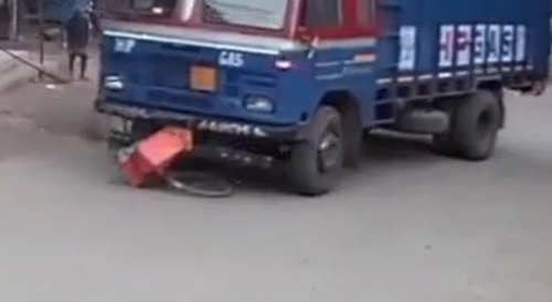 Cyclist Ran Over In India