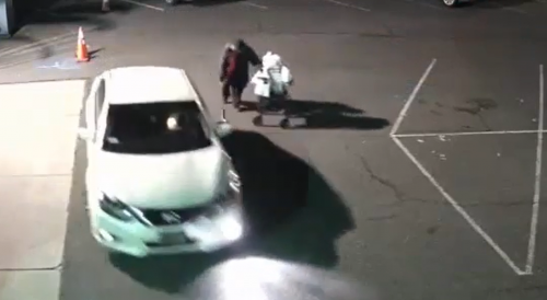 Somebody Tries To Hit Random Homeless Woman At The Parking Lot In California