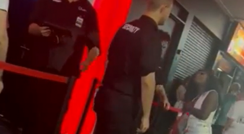 Aussie Girl Spits On Club Guard, Gets Handled