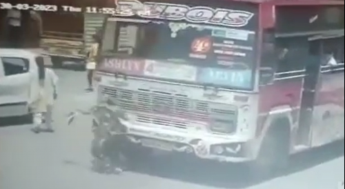 Woman Ran Over By Bus In Slow Mo