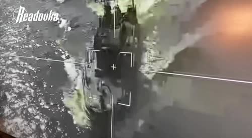 Russian Drone Destroys Ukranian Patrol Boat