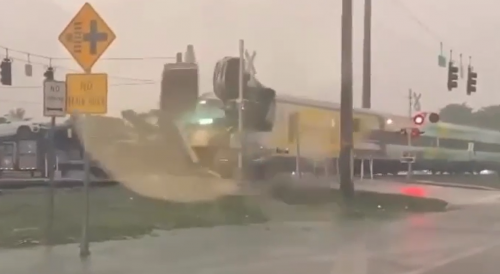 Train Destroys Vehicles In Florida