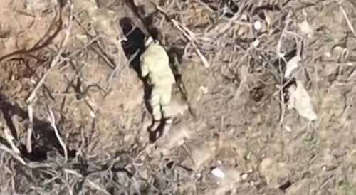 Drone grenade drop leaves a Russian with mangled legs