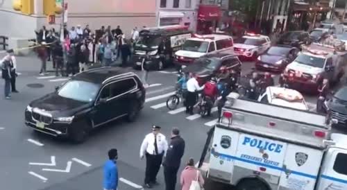 NYC, One police officer is injured after a vehicle rampaged through the city streets during a police pursuit.