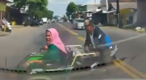 Elderly Malay Couple Bowled On Dashcam
