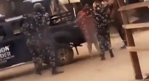 Woman Beaten By Police In Nigeria