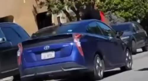 Skateboarder crashes into a Prius after going downhill at full speed in San Francisco