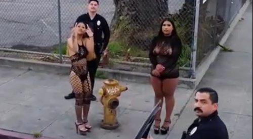 Drone Footage Of LA Prostitutes Having Troubles With Police